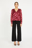 Ruby Top in Cabernet Silk Geo Burnout