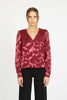 Ruby Top in Cabernet Silk Geo Burnout