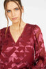 Ruby Top in Cabernet Silk Geo Burnout