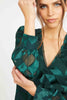 Ruby Top in Sea Moss Silk Geo Burnout