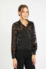 Emmie Top in Black Silk Geo Burnout