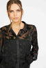 Emmie Top in Black Silk Geo Burnout