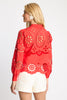 Emmie Top in Poppy Red Eyelet Lace