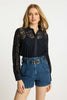 Emmie Top in Dark Navy Lace