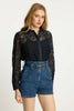 Emmie Top in Dark Navy Lace