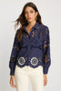 Emmie Top in Navy Eyelet Lace