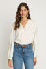 Miki Top in White Inset Lace