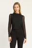 Marta Top in Black Powermesh