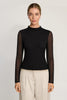 Marta Top in Black Sequin Mesh