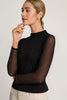 Marta Top in Black Sequin Mesh