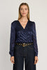 Rae Top in Navy Zebra Burnout