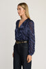 Rae Top in Navy Zebra Burnout