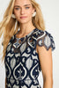 Vanna Dress in Navy / Cream Lace