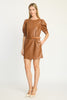 Lali Dress in Tobacco Vegan Leather