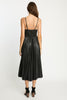 Genevieve Dress in Black Vegan Leather