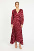 London Gown in Cabernet Silk Geo Burnout
