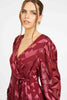 London Gown in Cabernet Silk Geo Burnout