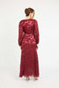 London Gown in Cabernet Silk Geo Burnout