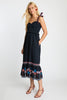 Thandi Dress in Peacoat Navy Palm Embroidery