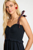 Thandi Dress in Peacoat Navy Palm Embroidery