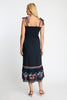 Thandi Dress in Peacoat Navy Palm Embroidery