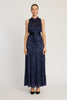 Selah Dress in Navy Zebra Burnout