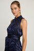 Selah Dress in Navy Zebra Burnout
