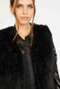 Nadia Vest in Black Faux Fur