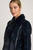 Sona Jacket in Navy Faux Fur