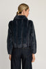 Sona Jacket in Navy Faux Fur
