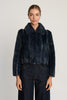 Sona Jacket in Navy Faux Fur