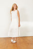 Mia Skirt in Pleated Ivory Mesh Panel