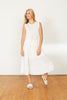 Mia Skirt in Pleated Ivory Mesh Panel