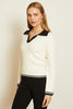 Quincy Sweater in Ivory and Black
