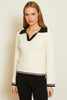 Quincy Sweater in Ivory and Black