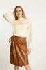 Peyton Skirt in Tobacco Vegan Leather