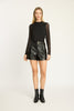 Essie Short in Black Vegan Leather