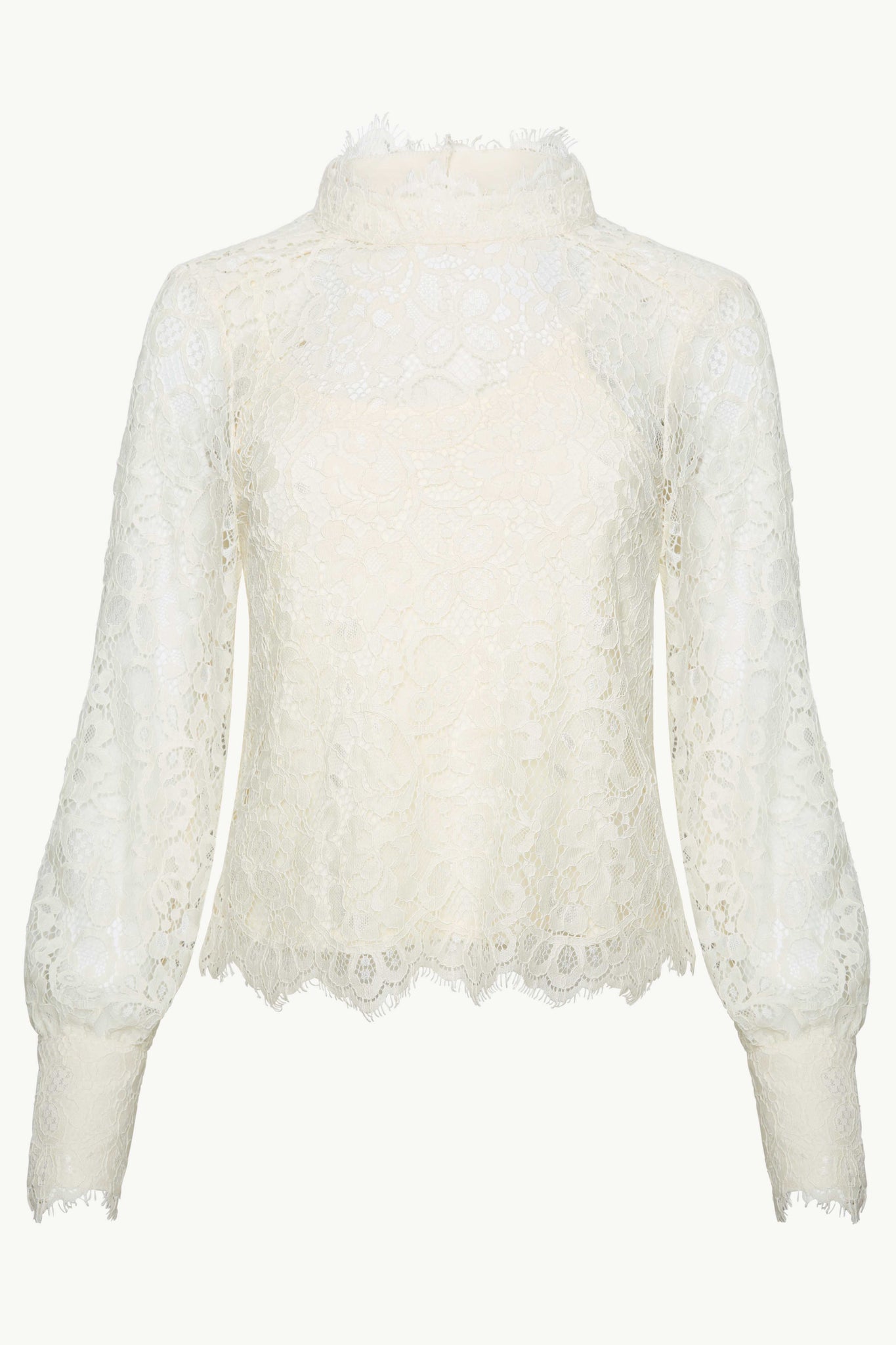 Serena Top in Antique White Lace