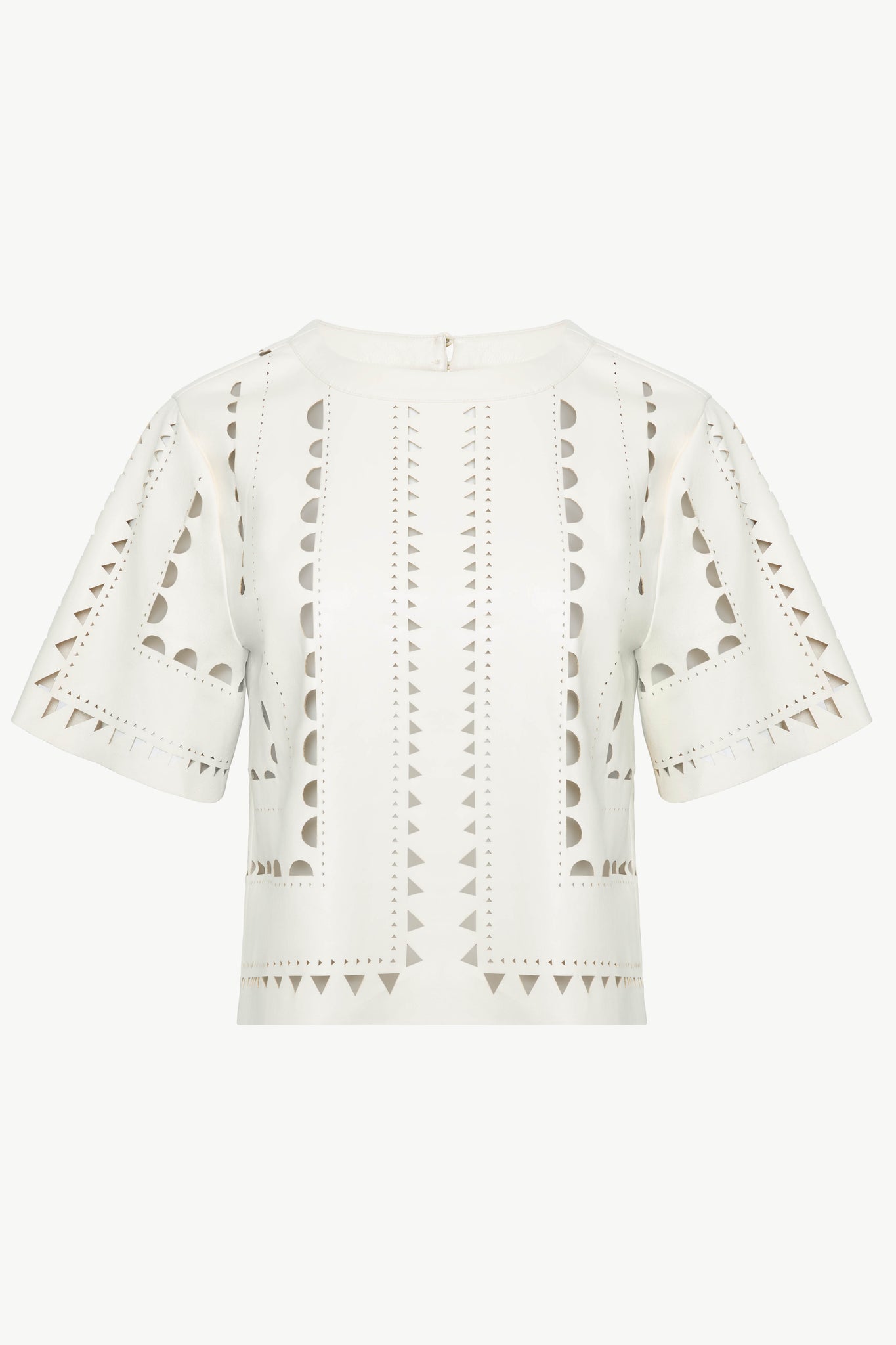 Anisa Top in Antique White Vegan Leather