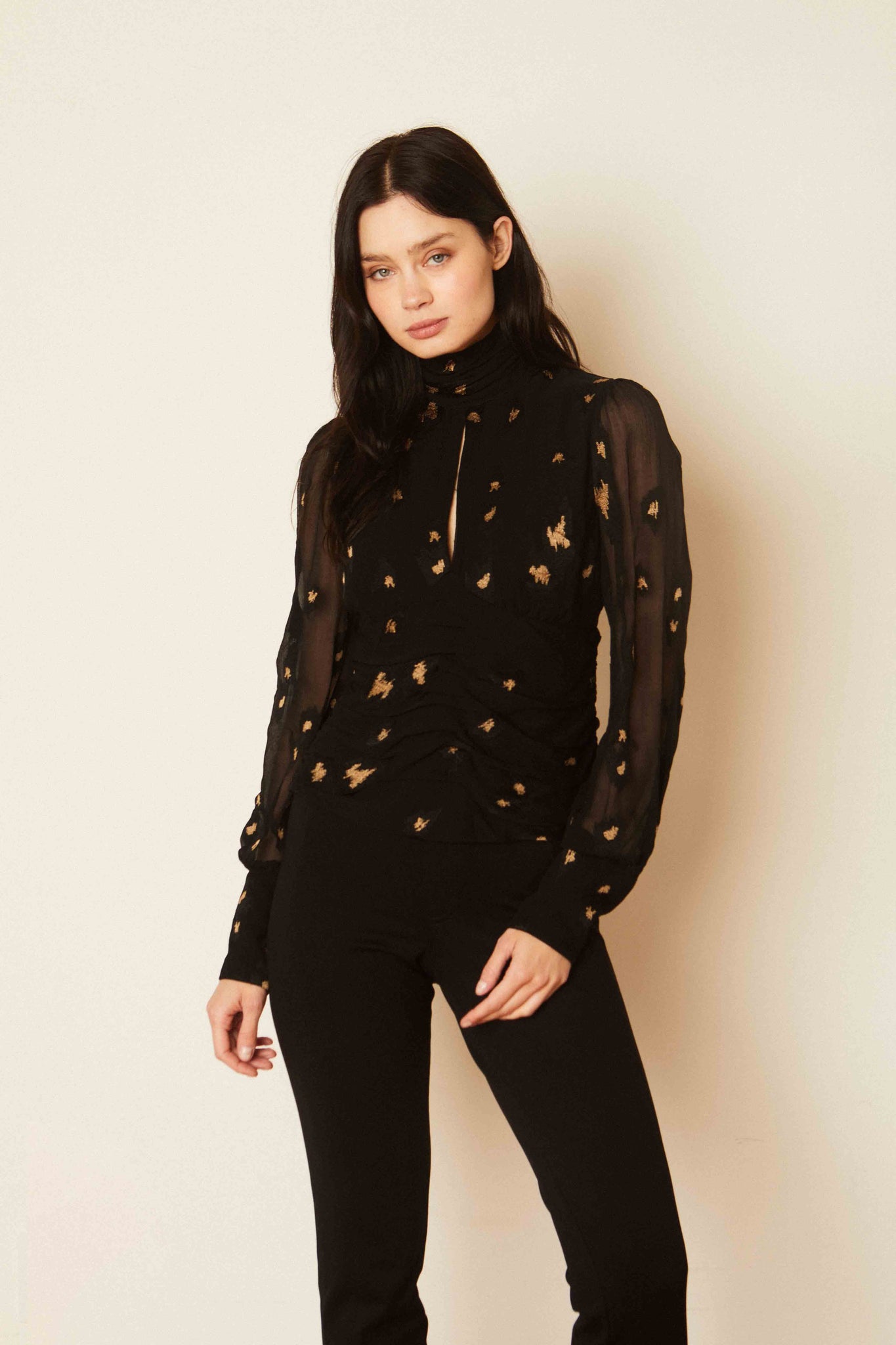 Joella Starry Night Jacquard Top