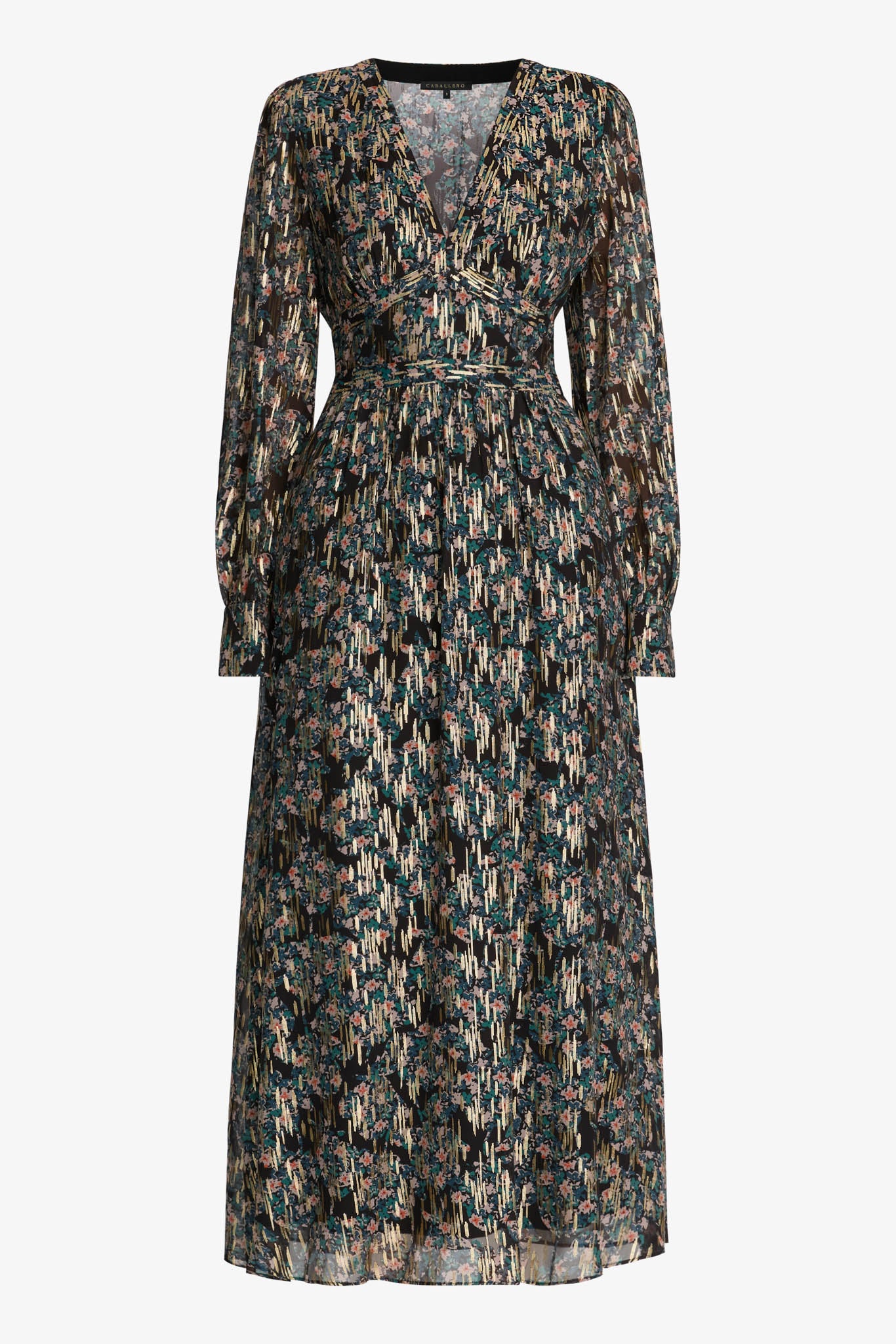 Perle Dress in Floral Burnout Lurex Chiffon