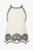 Hadley Top in White / Black Embroidery
