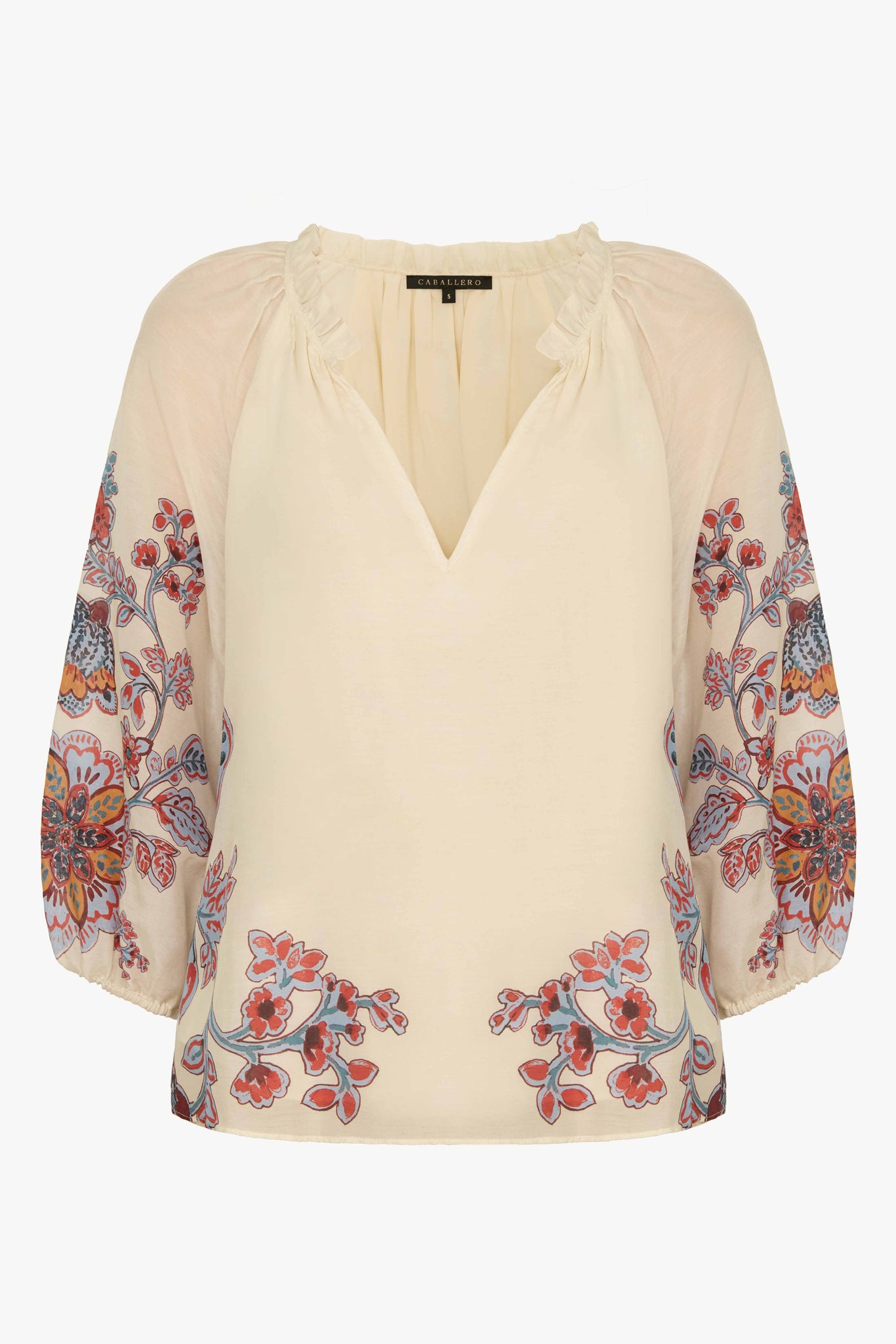 Zara Woodblock Bloom Top