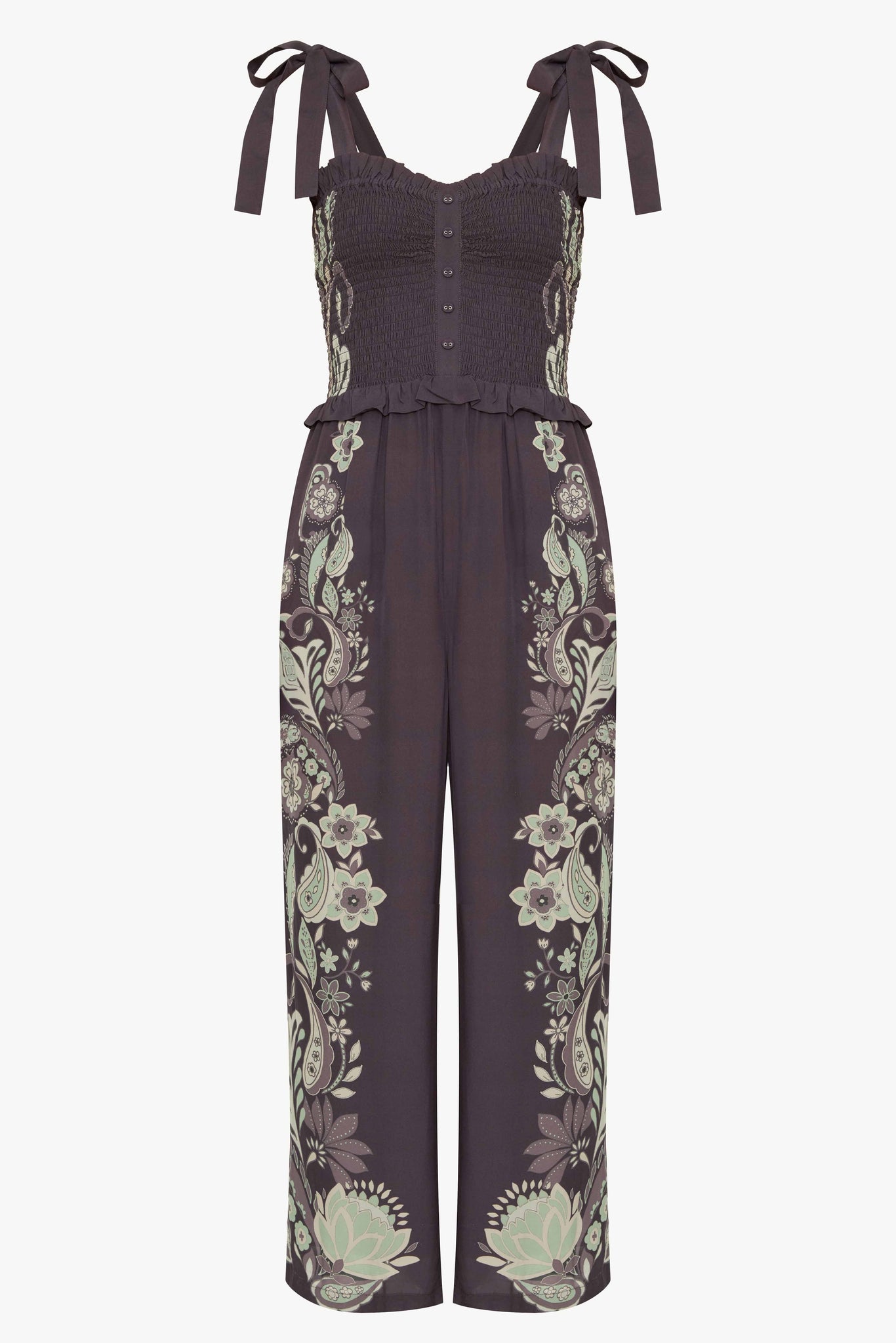 Rose Graphite Protea Paisley Jumpsuit