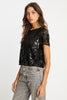Carmen Top in Black Sequin Lace