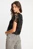 Carmen Top in Black Sequin Lace