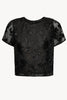 Carmen Top in Black Sequin Lace