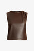Jag Top in Chocolate Vegan Leather