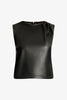 Jag Top in Black Vegan Leather