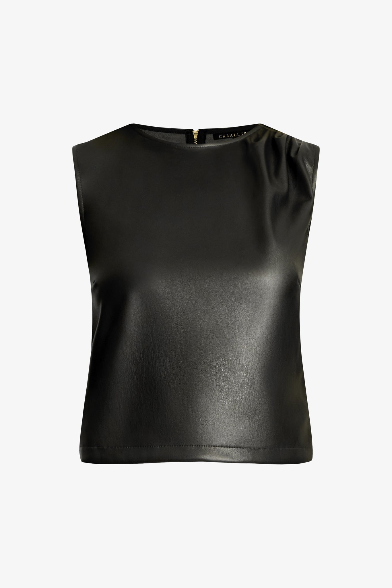 Jag Top in Black Vegan Leather